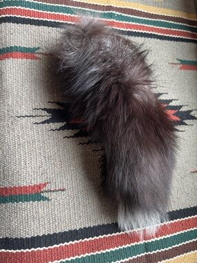 Black Fox Fur Tail Accessory